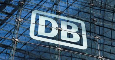 The Deutsche Bahn (DB) logo is pictured in Berlin, Germany, March 7, 2024. (Reuters Photo)