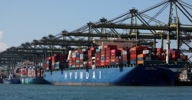 Container ships dock at PSA's Pasir Panjang Terminal, Singapore, July 15, 2019. (Reuters Photo)