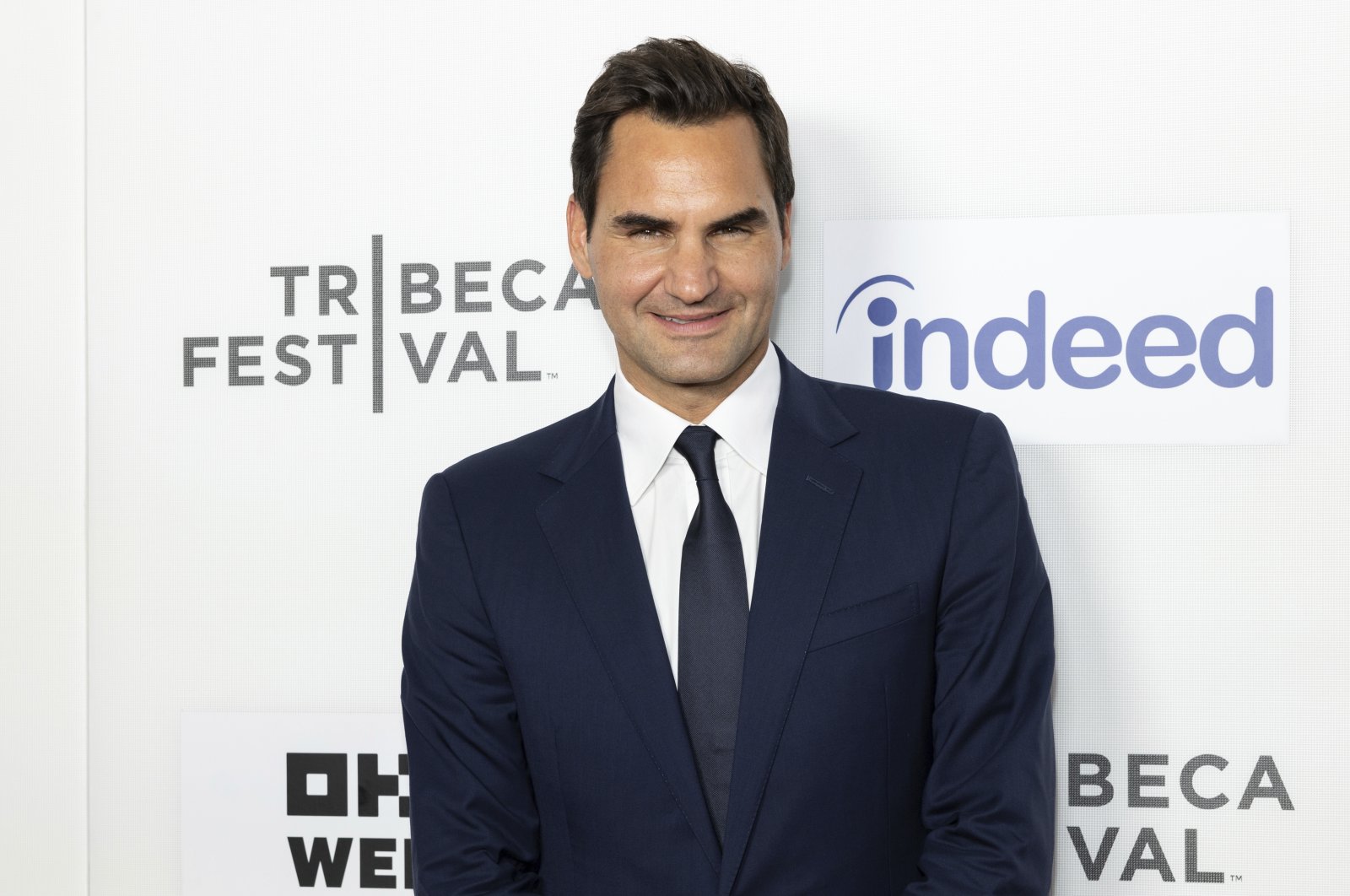 Roger Federer attends the "Federer: Twelve Final Days" premiere during the Tribeca Festival at SVA Theatre, New York, U.S., June 10, 2024. (AP Photo)