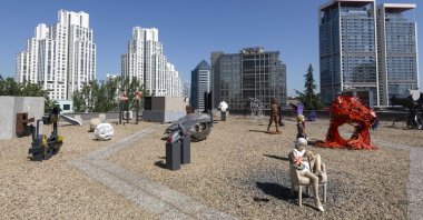 The 16th Terrace Exhibition, titled “On the Trail of a Dream,” displays the creations of 40 selected artists at Elgiz Museum, Istanbul, Türkiye, June 3, 2024. (Photo courtesy of Elgiz Museum)