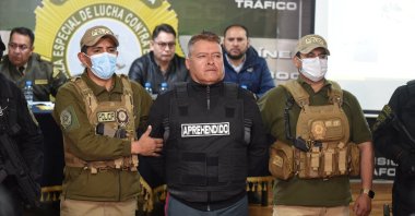 Bolivian Gen. Juan Jose Zuniga is presented following his arrest by the authorities for a coup attempt in La Paz, Bolivia, June 26, 2024. (Reuters Photo)