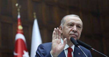 President Recep Tayyip Erdoğan speaks at the Justice and Development Party's (AK Party) GNAT group meeting, Ankara, Türkiye, June 26, 2024. (AA Photo)