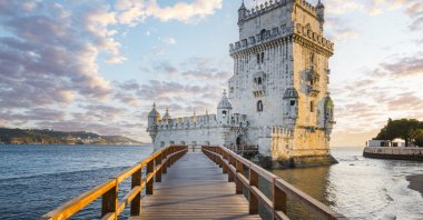 Belem Tower at sunset, Lisbon, Portugal, Sept. 25, 2022. (Getty Images)