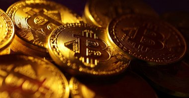 Physical representations of the Bitcoin cryptocurrency are seen in this illustration taken on Oct. 24, 2023. (Reuters Photo)