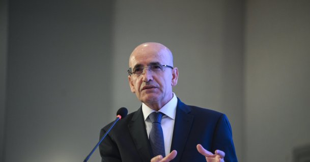 Finance Minister Mehmet Şimşek speaks at a conference on inflation, Istanbul, Türkiye, May 29, 2024 (AA Photo)