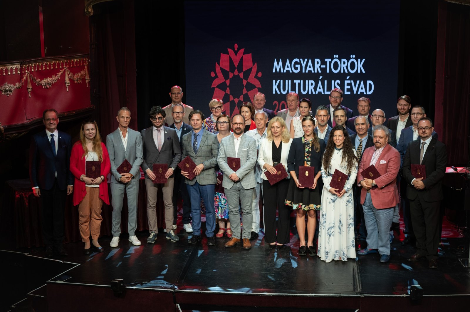 Turkish and Hungarian artists were presented certificates at the Operetta Theatre, Budapest, Hungary, June 18, 2024. (Photo courtesy of Liszt Institute Hungarian Cultural Center in Istanbul)