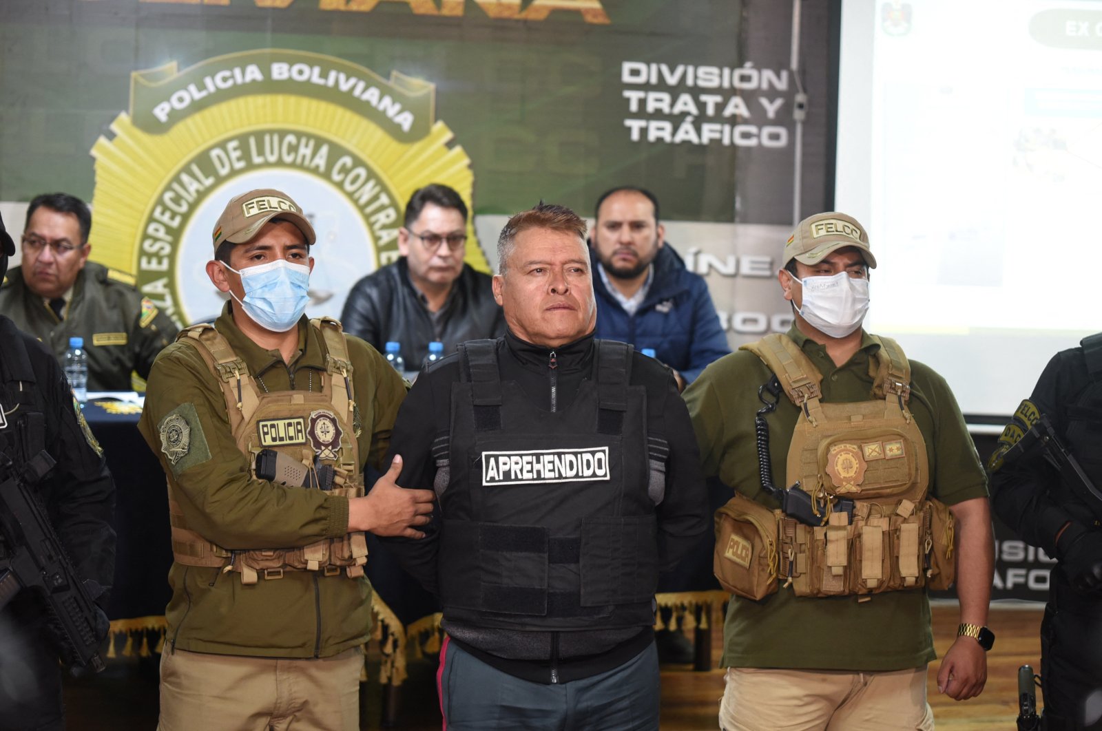 Bolivian Gen. Juan Jose Zuniga is presented following his arrest by the authorities for a coup attempt in La Paz, Bolivia, June 26, 2024. (Reuters Photo)