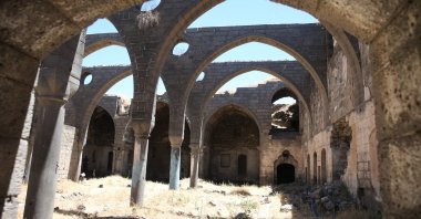 Restoration work has begun at the approximately 500-year-old Surp Sarkis Armenian Church, Diyarbakır, Türkiye, June 27, 2024. (AA Photo) 