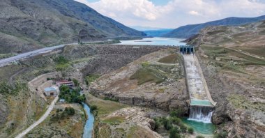 A view of the Zernek Dam and a waterfall in Van, eastern Türkiye, June 9, 2024. (AA Photo)