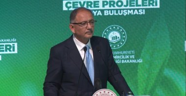 Environment, Urbanization and Climate Change Minister Mehmet Özhaseki speaks at a meeting in Ankara, Türkiye, June 28, 2024. (IHA Photo)