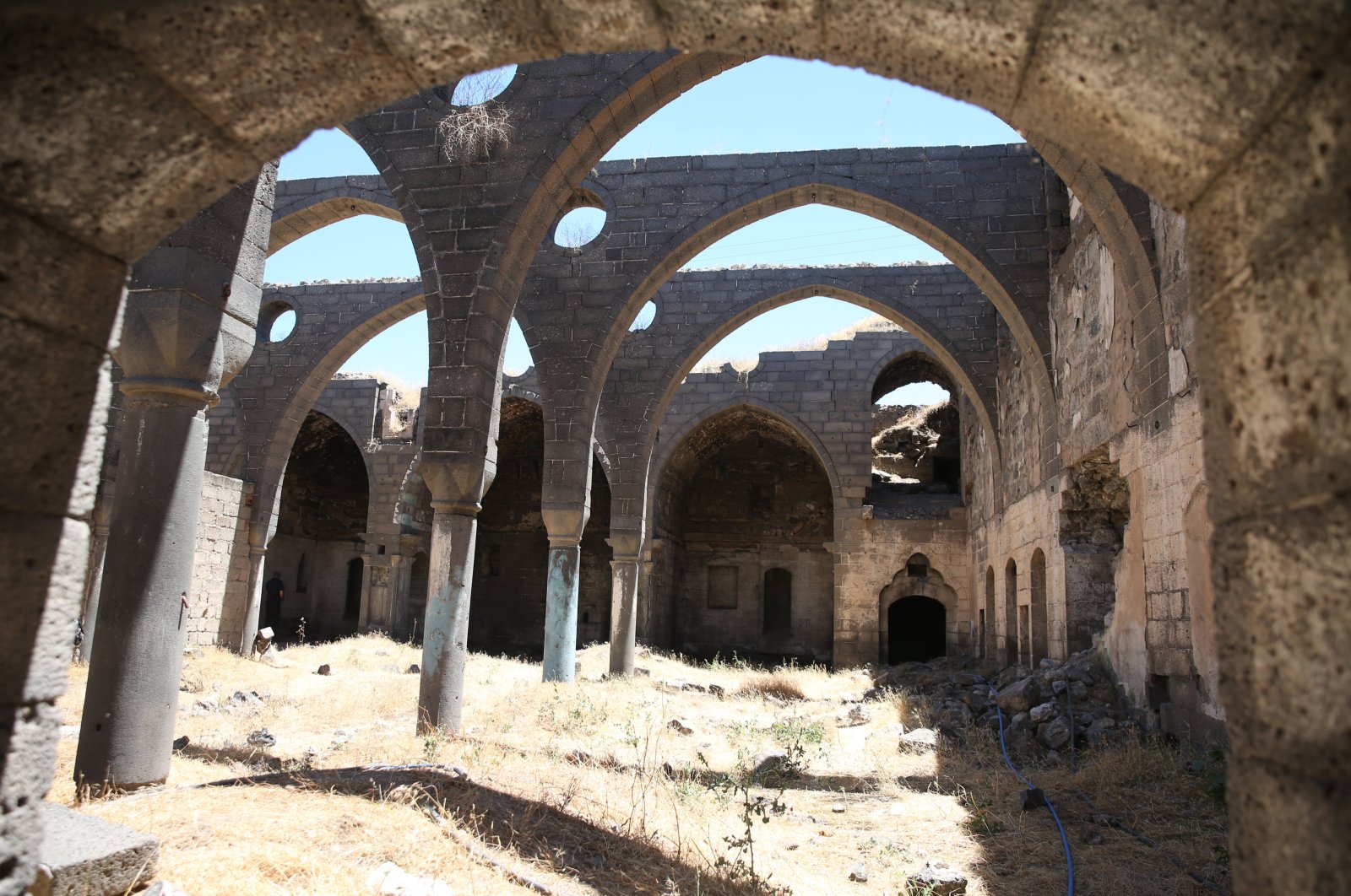 Restoration work has begun at the approximately 500-year-old Surp Sarkis Armenian Church, Diyarbakır, Türkiye, June 27, 2024. (AA Photo) 
