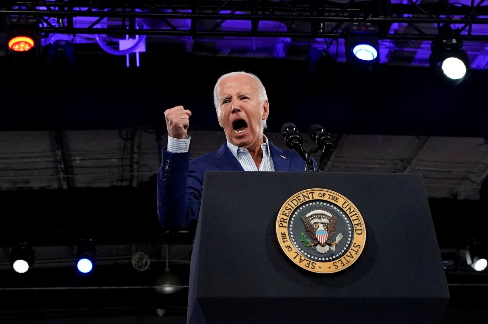 
U.S. President Joe Biden speaks during a campaign rally in Raleigh, North Carolina, U.S., June 28, 2024. (Reuters Photo)
