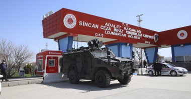 Entrance of prison-courthouse campus where the trial will be held, in the capital Ankara, Türkiye, April 7, 2021. (AP Photo) 