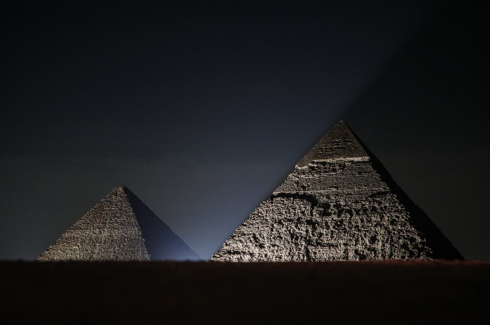 The moon will block out the sun for six-and-a-half minutes over Egpyt&#039;s pyramids in 2027, Cairo, Egypt, Oct. 29, 2019. (dpa Photo)