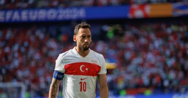 Türkiye's Hakan Çalhanoğlu during the UEFA Euro 2024 game against Portugal at Signal Iduna Park, Dortmund, Germany, June 22, 2024. (Getty Images Photo)