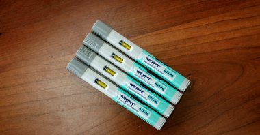 A selection of injector pens for the Wegovy weight loss drug are shown in this photo illustration, Chicago, U.S., March 31, 2023. (Reuters Photo)