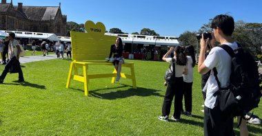 A girl poses for a picture during the orientation week at The University of Sydney, in Camperdown, Australia, Feb. 15, 2023. (Reuters Photo)