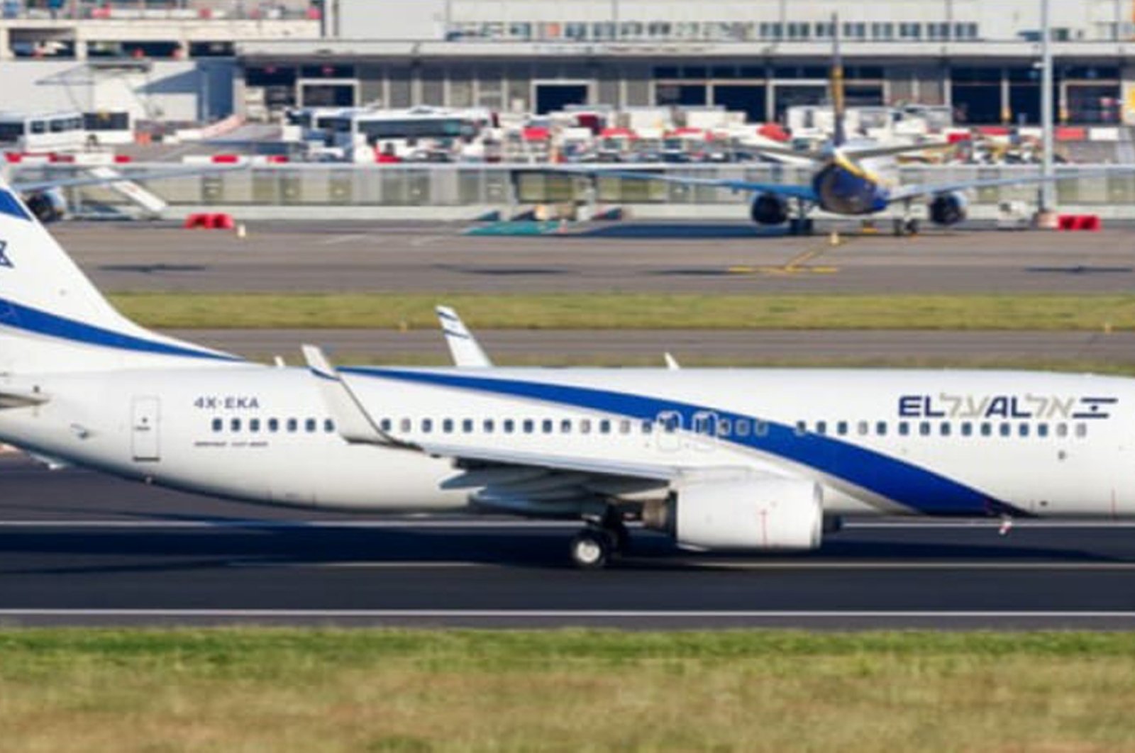 An Israeli aircraft belonging to El Al Airlines made an emergency landing at Antalya Airport, Antalya, Türkiye, June 30, 2024. (DHA Photo)