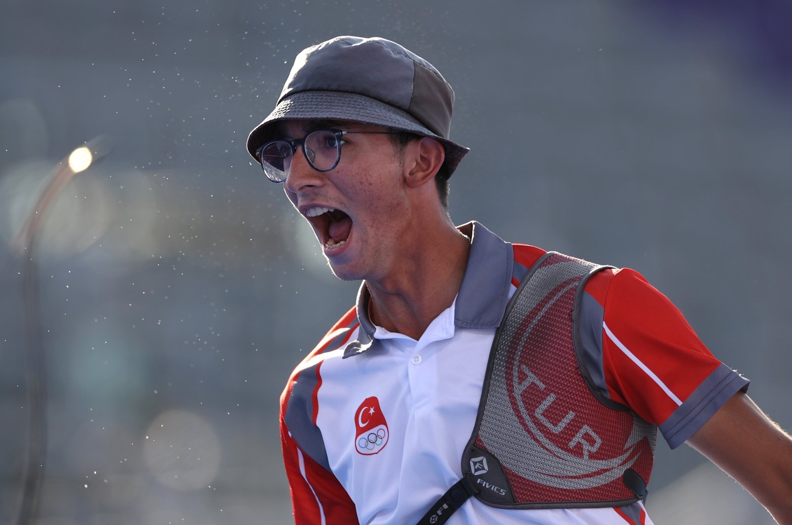 Türkiye&#039;s Mete Gazoz celebrates victory in the archery Men&#039;s Individual gold medal match against Mauro Nespoli of Team Italy on day eight of the Tokyo 2020 Olympic Games at Yumenoshima Park Archery Field, Tokyo, Japan, July 31, 2021. (Getty Images Photo)
