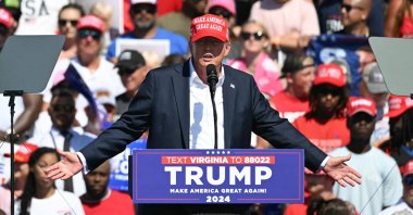 Former U.S. President and Republican presidential candidate Donald Trump speaks at a rally in Chesapeake, Virginia, U.S., July 28, 2024. (AFP Photo)