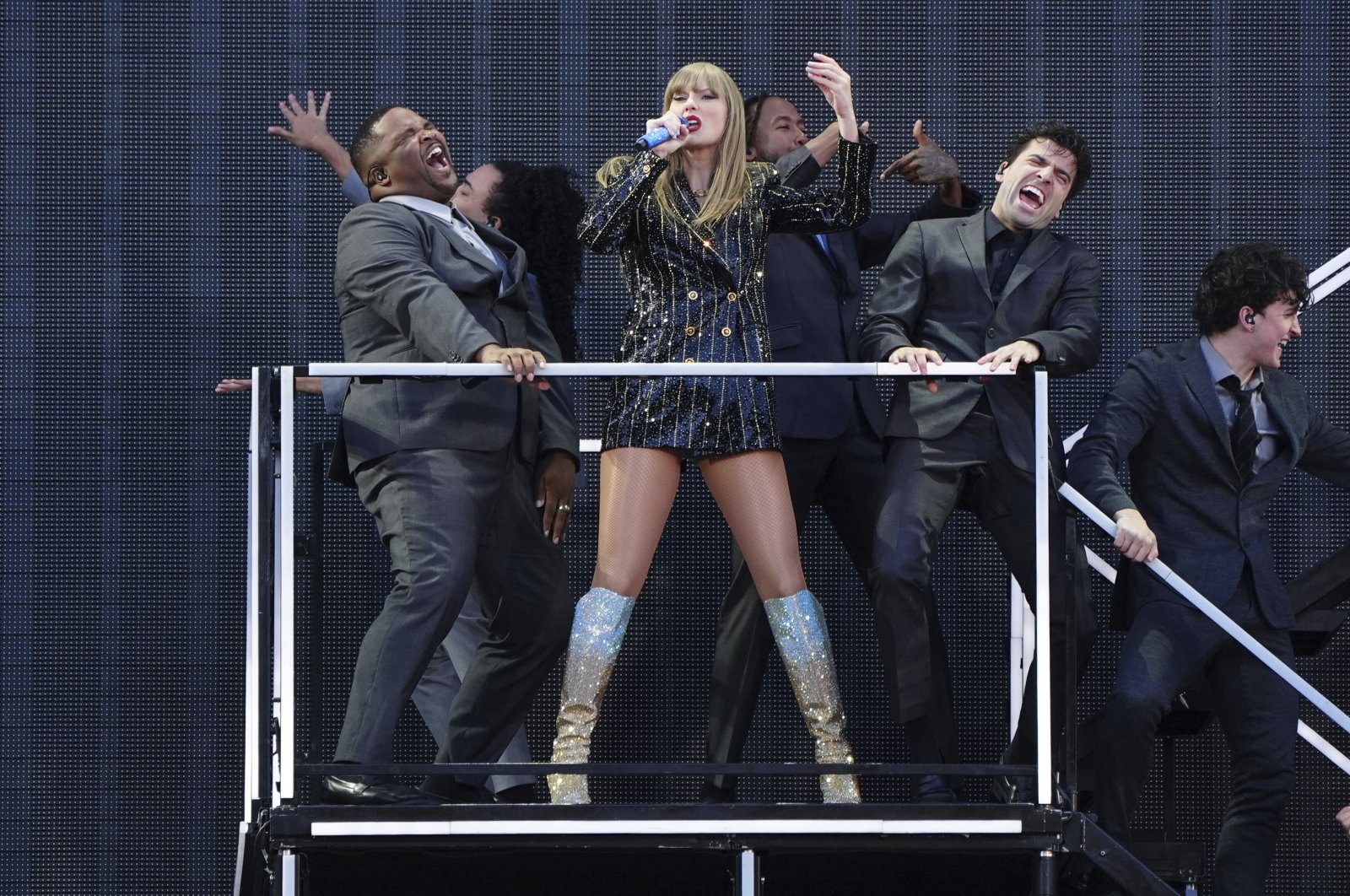 Singer Taylor Swift performs onstage during her Eras Tour at the Murrayfield Stadium in Edinburgh, Scotland, U.K., June 7, 2024. (AP Photo)