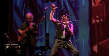 Singer Ian Anderson is seen on stage with his band Jethro Tull at the Prog Years concert in Madrid, Spain, Feb. 29, 2020. (Getty Images Photo)