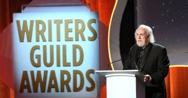 Writer-director Robert Towne speaks onstage during the 2016 Writers Guild Awards LA Ceremony at the Hyatt Regency Century Plaza, Los Angeles, California, U.S., Feb. 13, 2016. (AFP Photo)