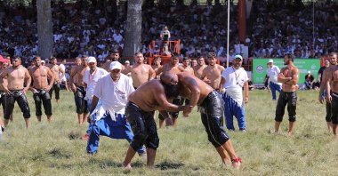 Preparations are continuing for the Kırkpınar Oil Wrestling Festival to be held in Edirne, Türkiye, between July 4-7. (DHA Photo)
