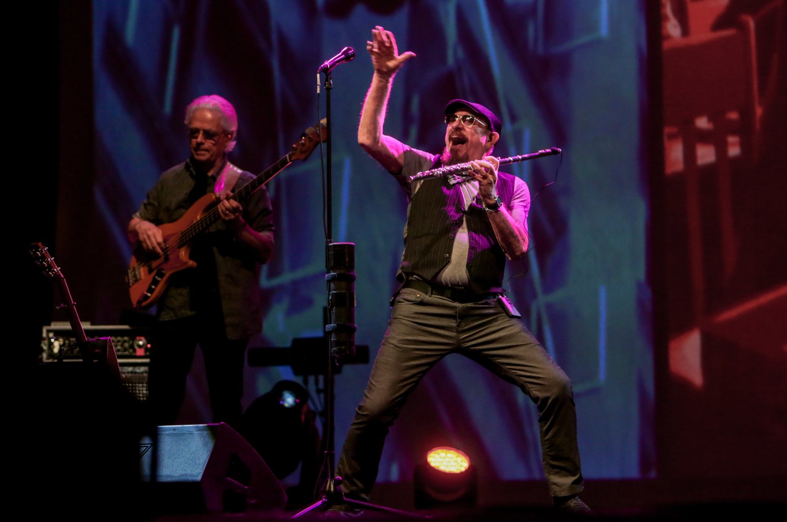 Singer Ian Anderson is seen on stage with his band Jethro Tull at the Prog Years concert in Madrid, Spain, Feb. 29, 2020. (Getty Images Photo)