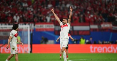 Türkiye&#039;s Merih Demiral celebrates after scoring his second goal during the UEFA Euro 2024 Round of 16 match against Austria, Leipzig, Germany, July 2, 2024. (AA Photo)