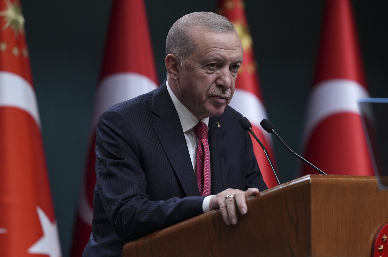 President Recep Tayyip Erdoğan speaks during the Cabinet meeting at the Presidential Complex, Ankara, Türkiye, July 2, 2024. (AA Photo)