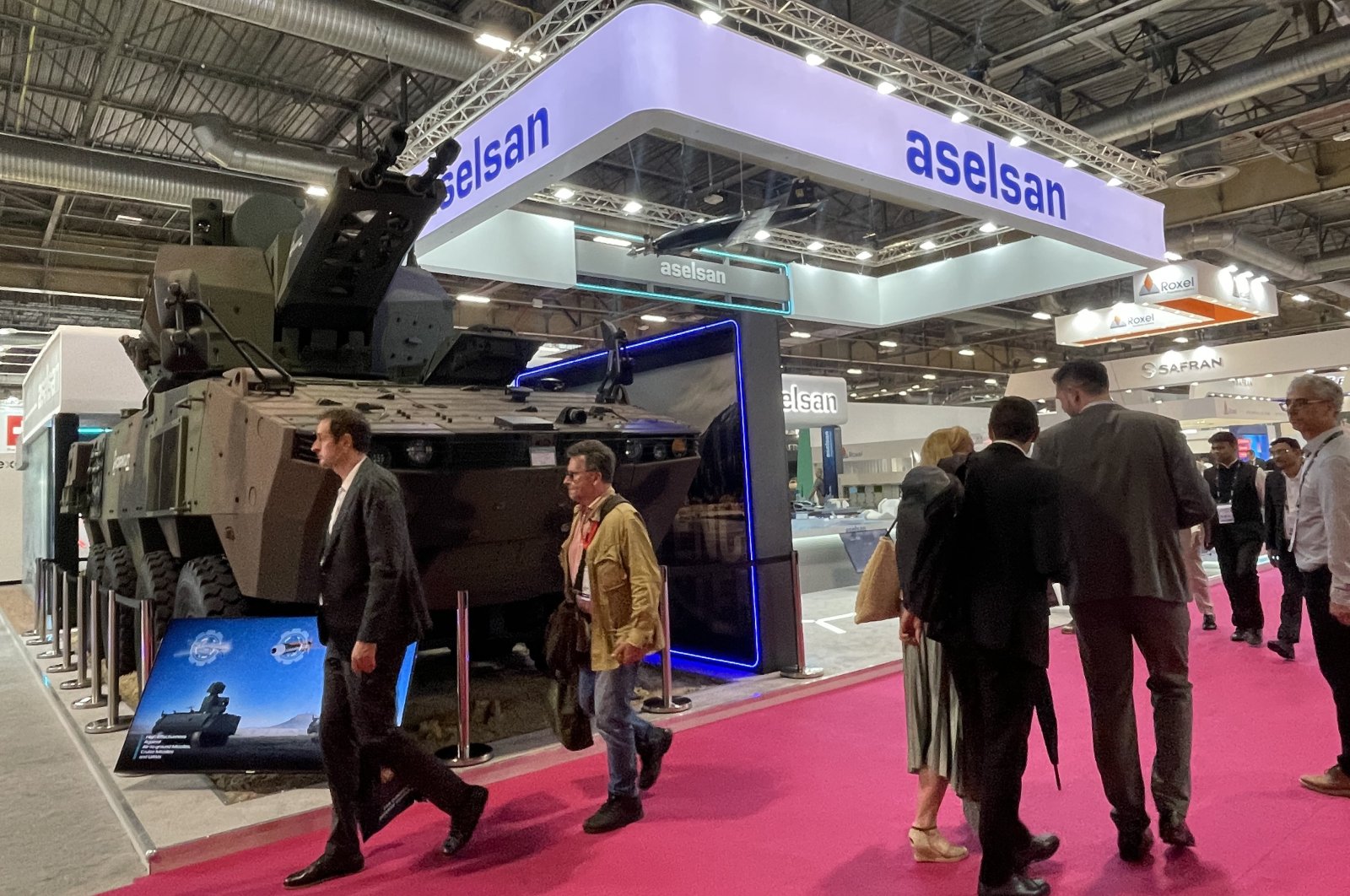 The booth of Turkish defense company Aselsan is photographed during the Eurosatory fair, Paris, France, June 20, 2024. (AA Photo)