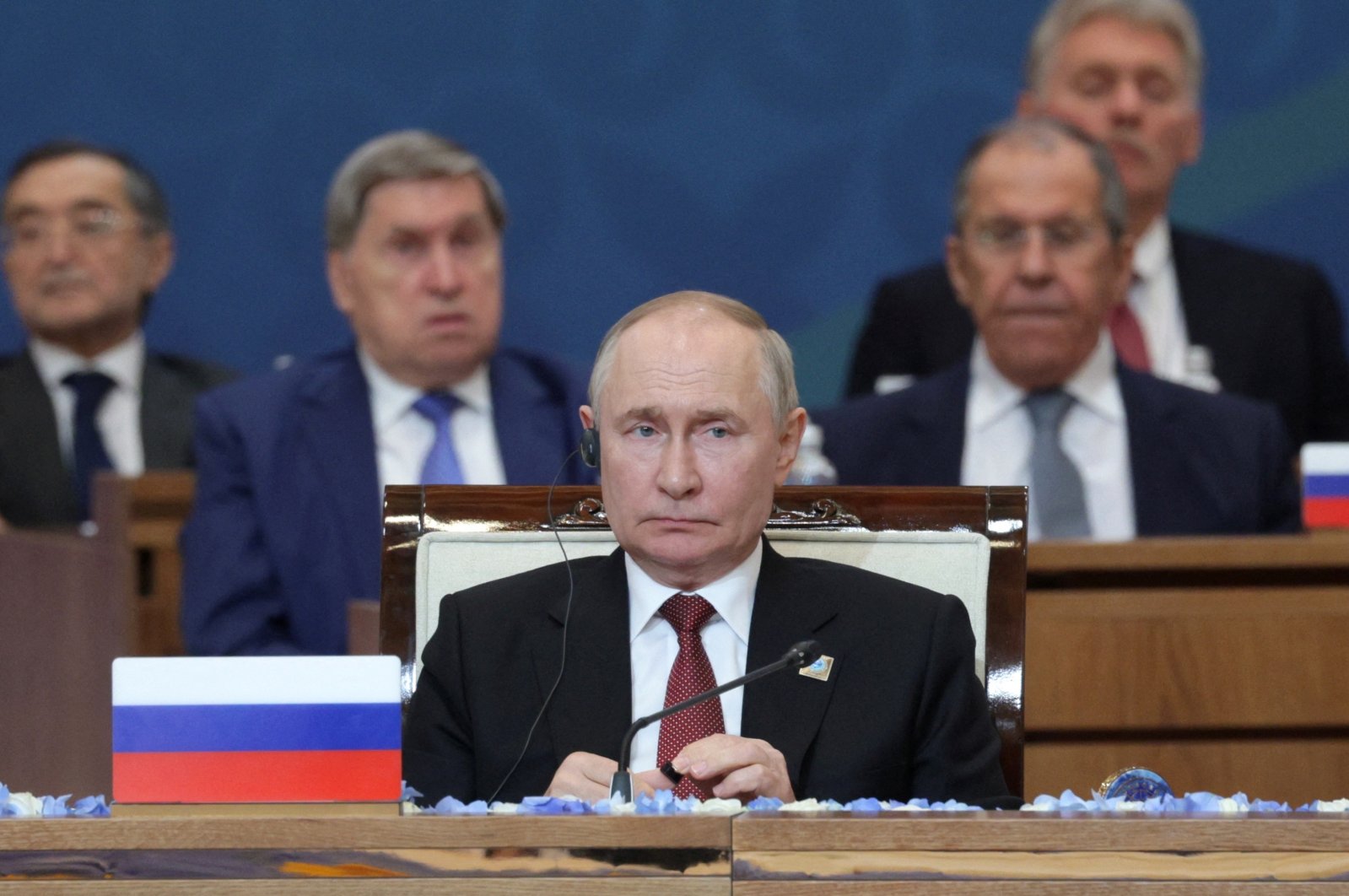 Russian President Vladimir Putin attends the Shanghai Cooperation Organization (SCO) summit in Astana, Kazakhstan July 4, 2024. (Sputnik/Gavriil Grigorov/Pool via Reuters)