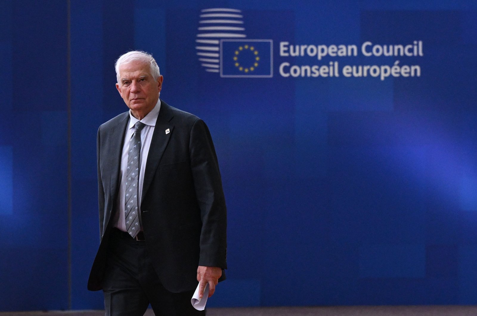 European Union High Representative for Foreign Affairs and Security Policy Josep Borrell arrives for the European Council Summit at the EU headquarters in Brussels, Belgium, June 27, 2024. (AFP Photo)