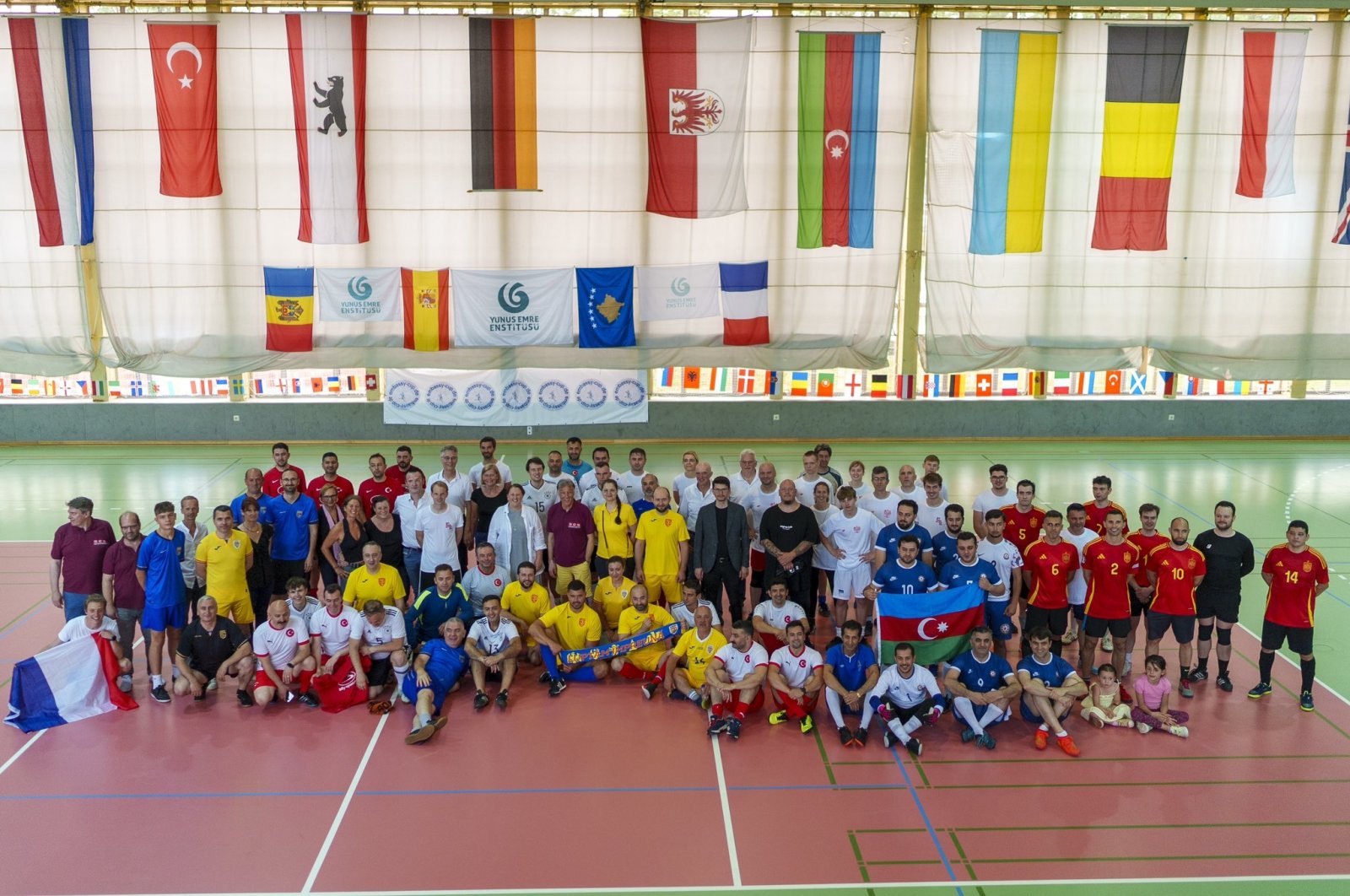 Teams pose for a group photo at the 21st Embassy Cup in Potsdam, Germany, July 4, 2024. (Photo Courtesy of YEE)