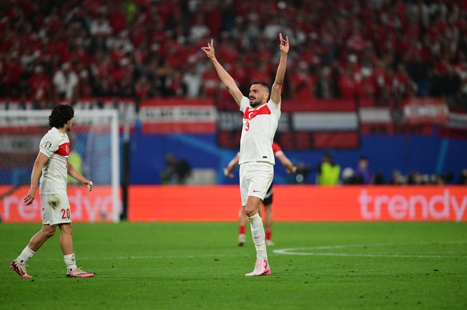 Türkiye&#039;s Merih Demiral celebrates after scoring his second goal during the UEFA Euro 2024 Round of 16 match against Austria, Leipzig, Germany, July 2, 2024. (AA Photo)