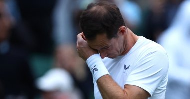 Britain's Andy Murray reacts after the Wimbledon men's doubles first round match, London, Britain, July 4, 2024. (Reuters Photo)