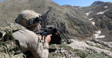 A Turkish soldier participates in a counterterrorism operation in rural Erzincan, eastern Türkiye, July 6, 2023. (AA Photo)