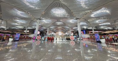 Inscription Istanbul at the hall in the new main Istanbul Airport, Istanbul, Türkiye, May 8, 2023. (Reuters File Photo)