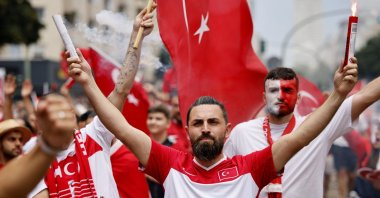 Turkish fans gather for Euro 2024 quarterfinals against Netherlands, Berlin, Germany, July 6, 2024. (Reuters Photo)