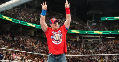 John Cena makes his way to the ring during WWE&#039;s Money in the Bank event, in Toronto, Ontario, July 6, 2024.