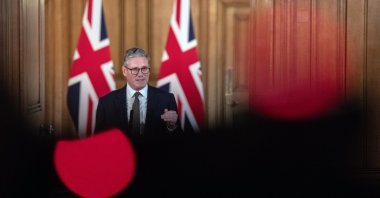 Britain&#039;s Prime Minister Keir Starmer speaks during a news conference following his first cabinet meeting, at 10 Downing St. in London, U.K., July 6, 2024. (EPA Photo)