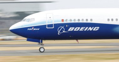 A Boeing 737 Max aircraft at the Farnborough International Airshow, Farnborough, U.K., July 20, 2022. (Reuters Photo)