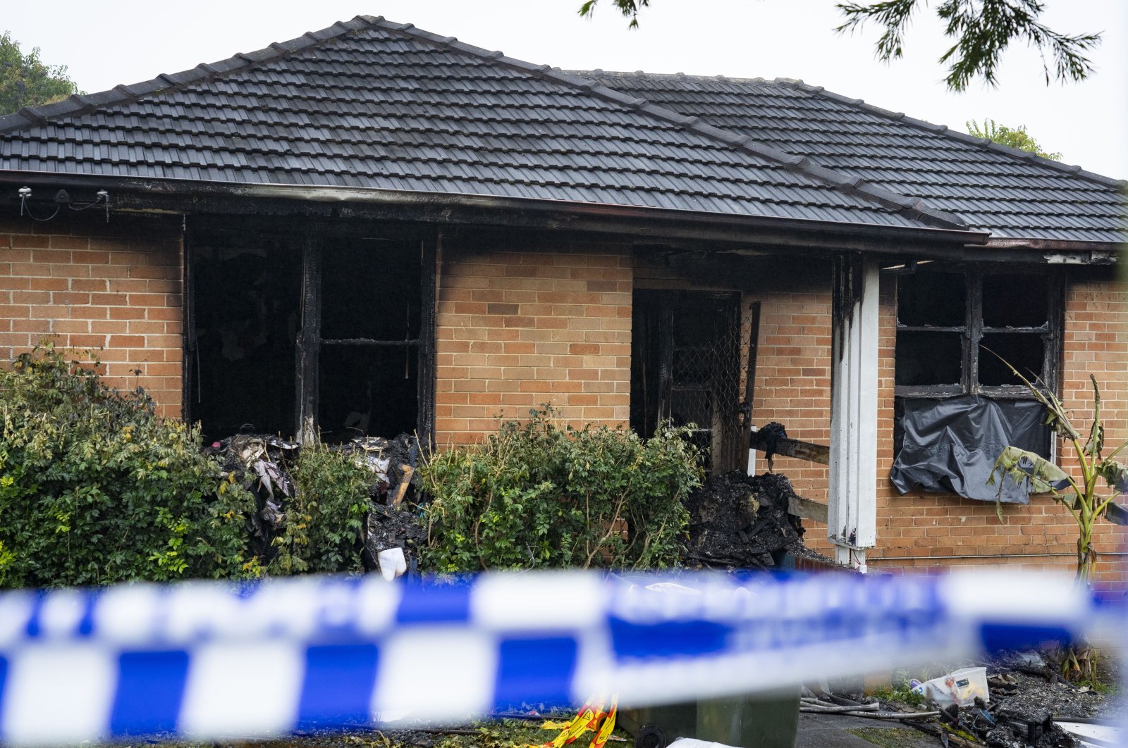 The site of a fatal house fire at Lalor Park in Sydney&#039;s west, Australia, July 8, 2024. (Reuters Photo)