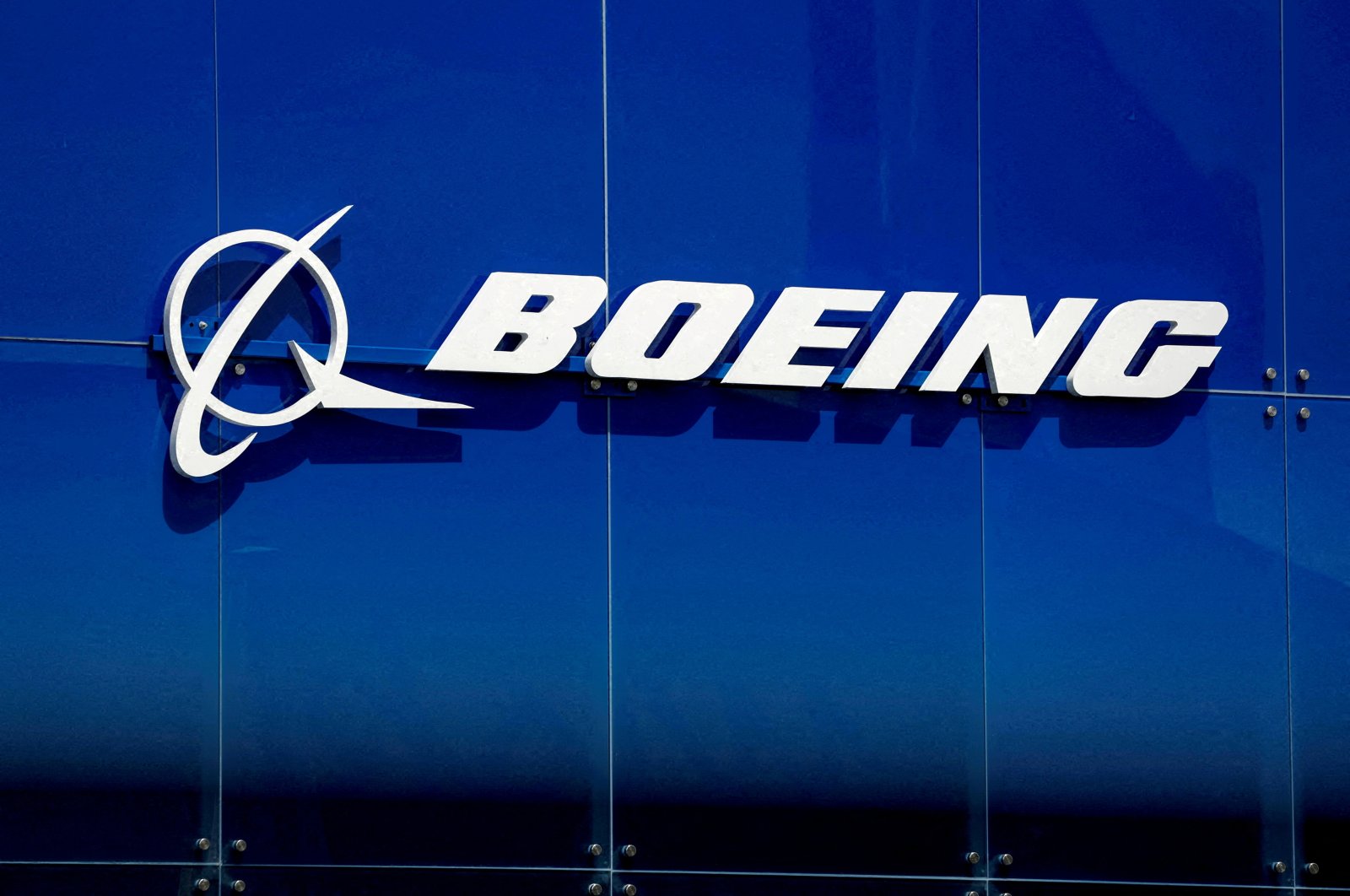 The Boeing logo is seen in this file photo taken in France on June 18, 2023. (Reuters Photo)