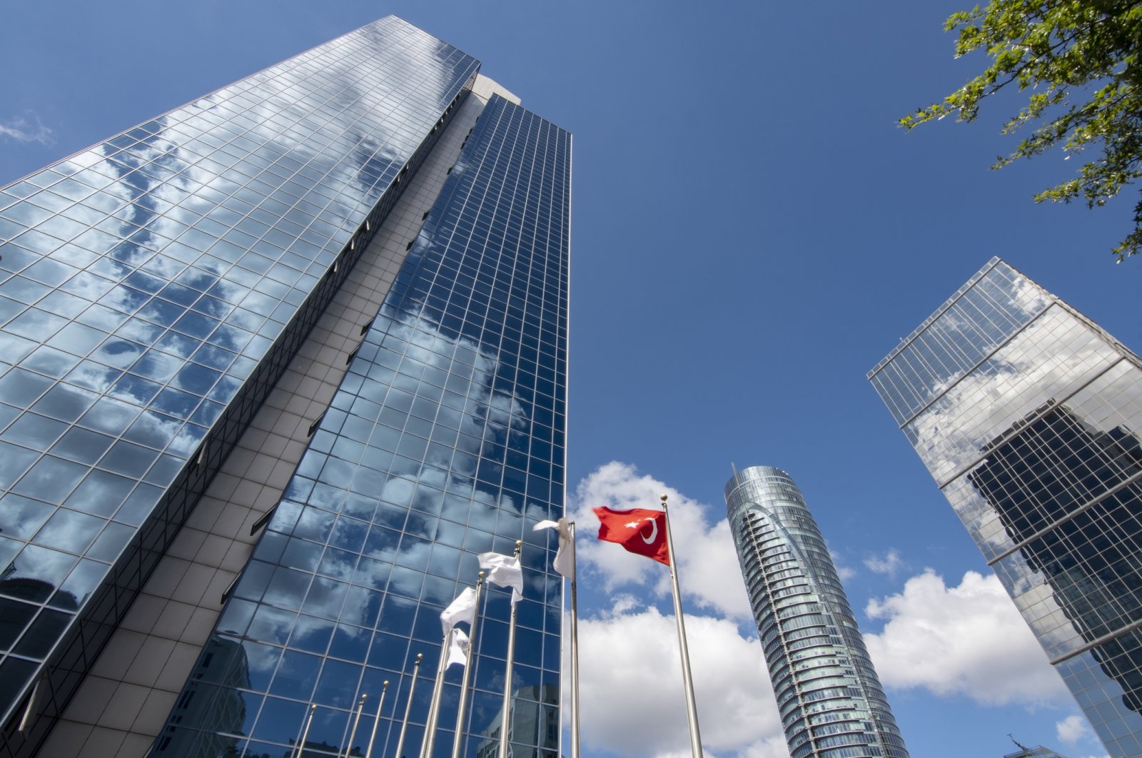 The view of buildings and the Turkish flag in the financial area of the Maslak neighborhood in Istanbul, Türkiye is seen in this undated photo. (Getty Images Photo)