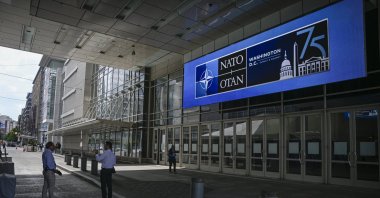 Sign of NATO at a venue of the summit, Washington D.C., United States, July 8, 2024. (AA Photo)