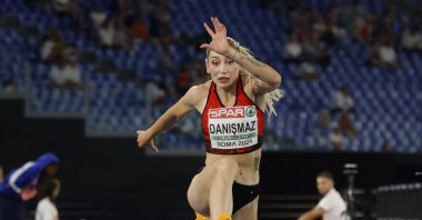 Turkish athlete Tuğba Danışmaz in action during the European Athletics Championships, Rome, Italy, June 9, 2024. (AA Photo)