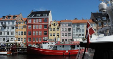 A view of a line dotted with colored buildings, a classic feature of Copenhagen, Denmark, June 25, 2024. (Reuters Photo)