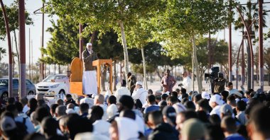 Muslims celebrate the feast of Eid al-Fitr marking the end of Ramadan, in Almeria, Andalusia, Spain, April 10, 2024. (Reuters File Photo)